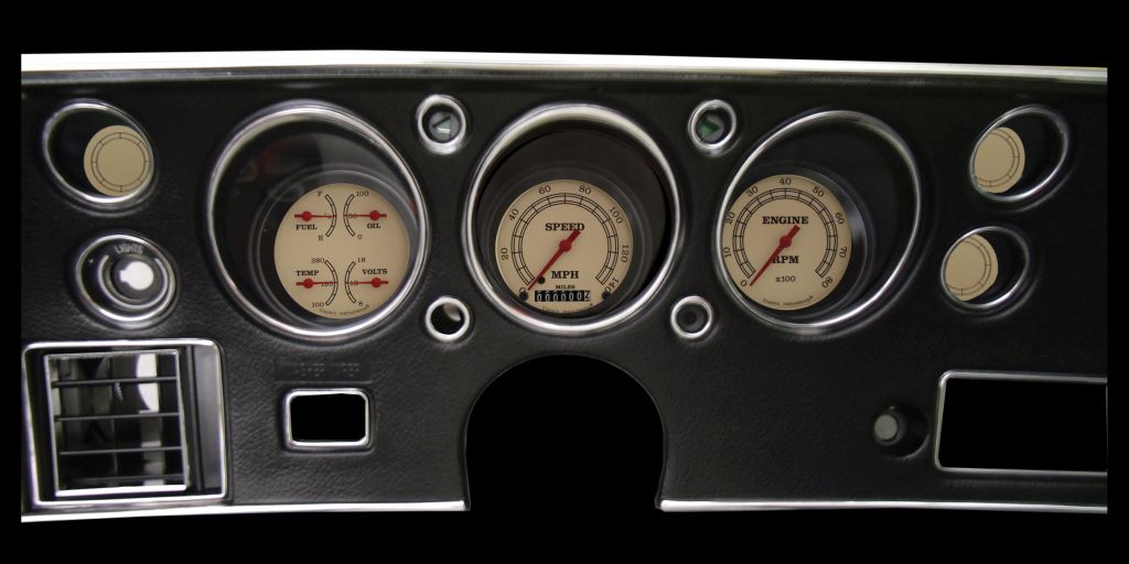 1970-72 Chevrolet Chevelle SS Plastic Gauge Carrier For Factory Round Gauges 