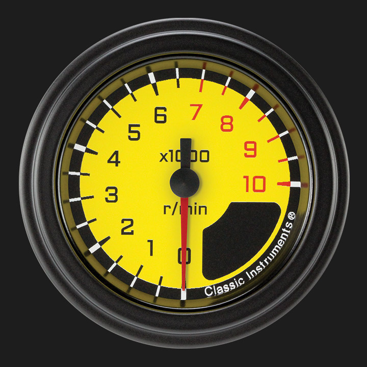 Picture of AutoCross Yellow 2 1/8" Tachometer