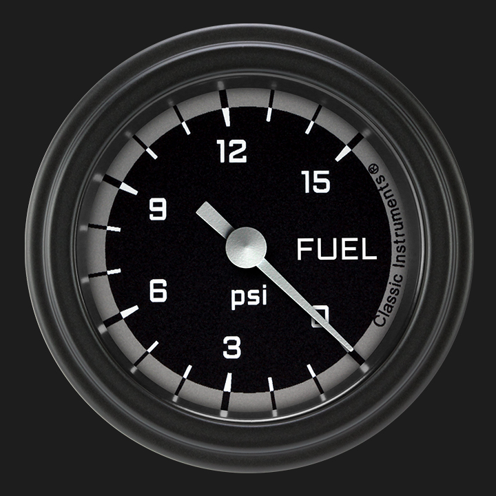 Picture of Autocross Gray 2 1/8" Fuel Pressure Gauge, 15 psi
