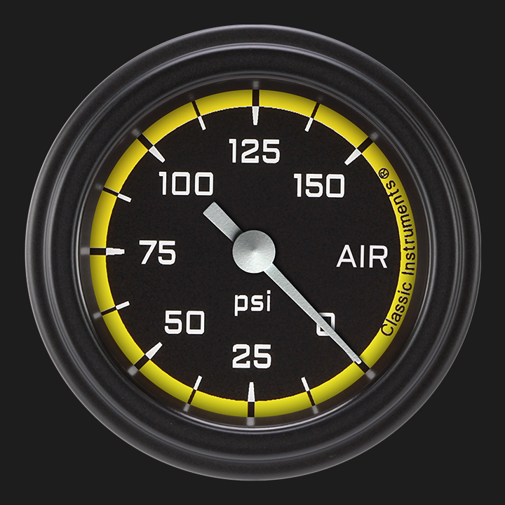 Picture of Autocross Yellow 2 1/8" Air Pressure Gauge