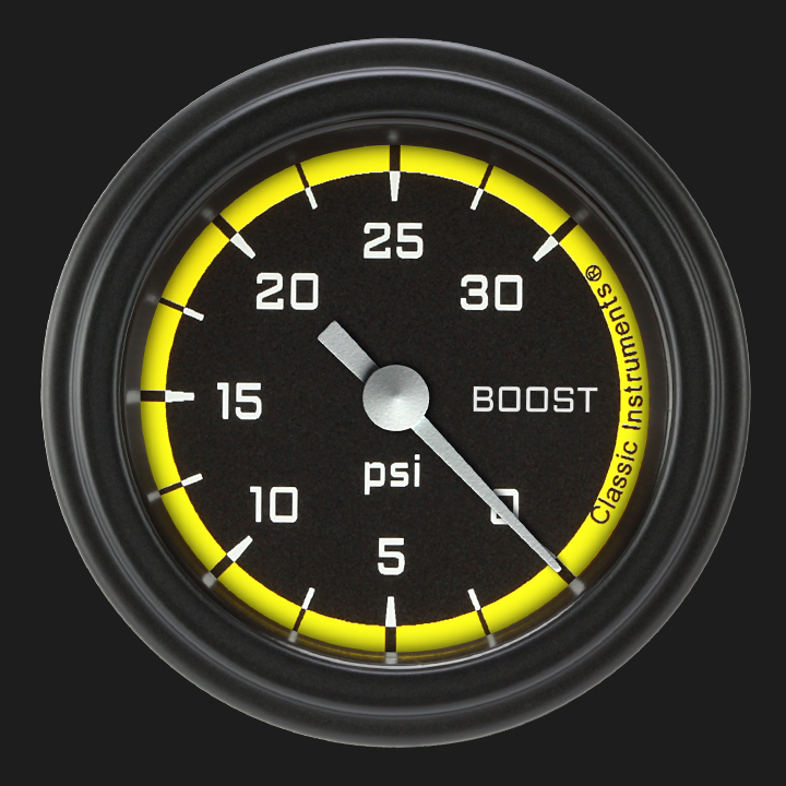 Picture of Autocross Yellow 2 1/8" Boost Gauge, 30 psi