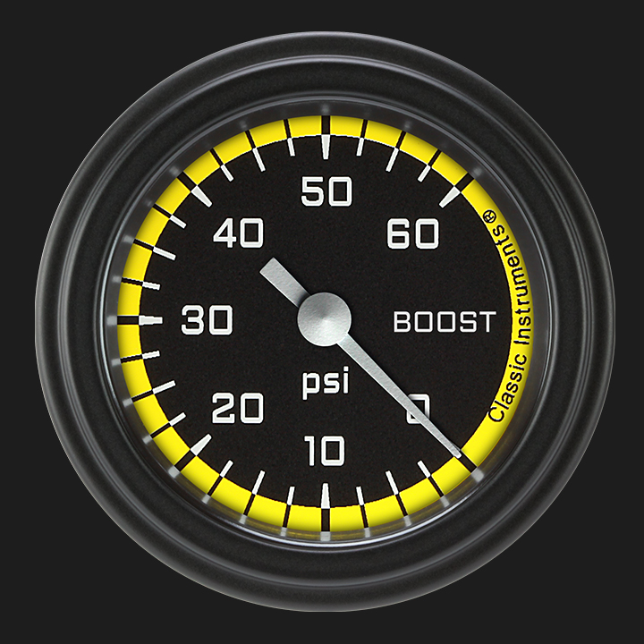 Picture of Autocross Yellow 2 1/8" Boost Gauge, 60 psi