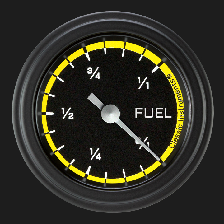 Picture of Autocross Yellow 2 1/8" Fuel Gauge