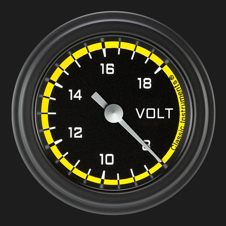 Picture of Autocross Yellow 2 1/8" Voltage Gauge