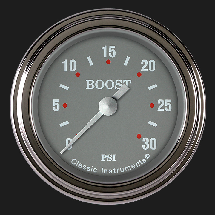 Picture of Silver Gray 2 1/8" Boost Gauge, 30 psi