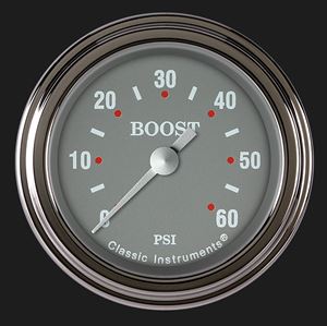 Picture of Silver Gray 2 1/8" Boost Gauge, 60 psi