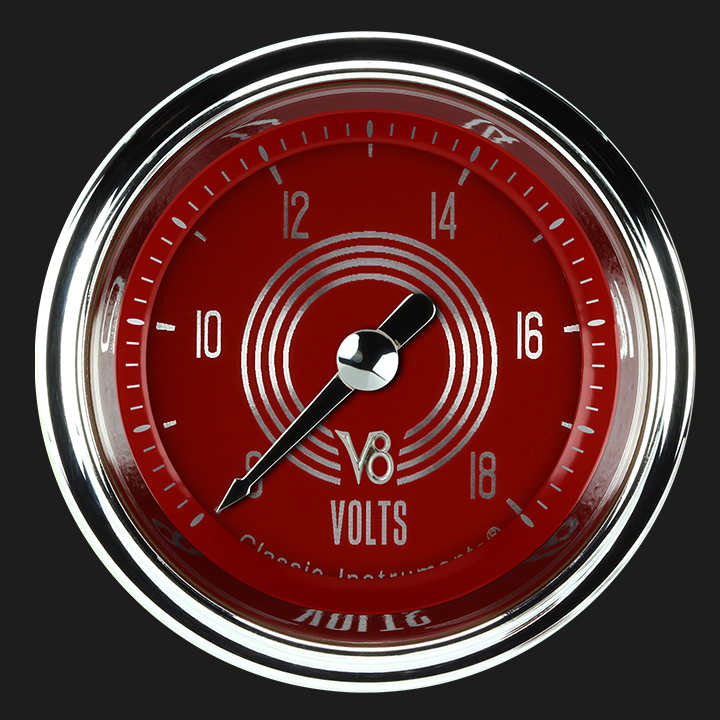 Picture of V8 Red Steelie 2 1/8" Voltage Gauge