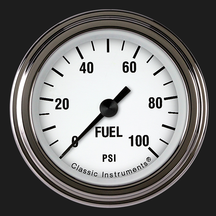 Picture of White Hot 2 1/8" Fuel Pressure Gauge, 100 psi