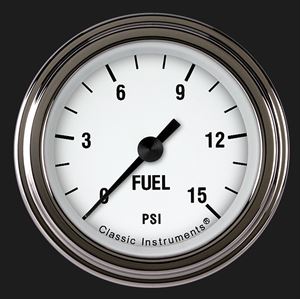 Picture of White Hot 2 1/8" Fuel Pressure Gauge, 15 psi