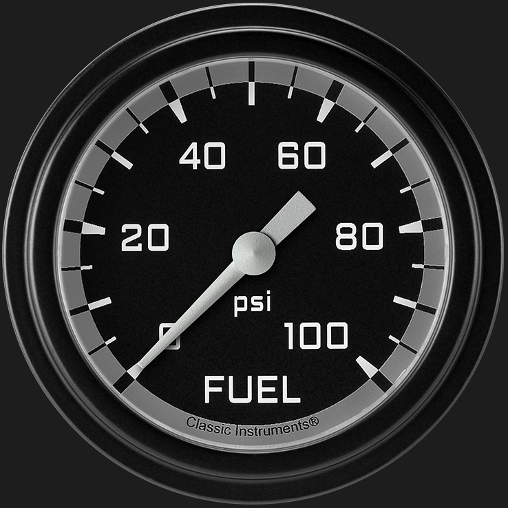 Picture of Autocross Gray 2 5/8" Fuel Pressure Gauge, 100 psi