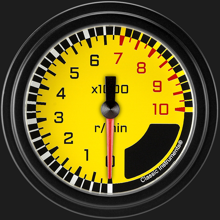 Picture of AutoCross Yellow 2 5/8" Tachometer