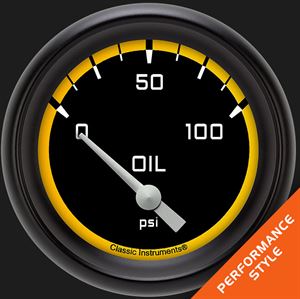 Picture of Autocross Yellow 2 5/8" Oil Pressure Gauge