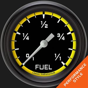 Picture of Autocross Yellow 2 5/8" Fuel Gauge