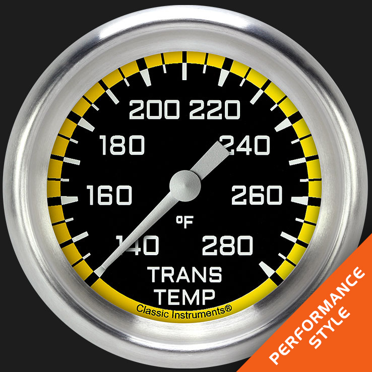 Picture of Autocross Yellow 2 5/8" Transmission Temperature Gauge