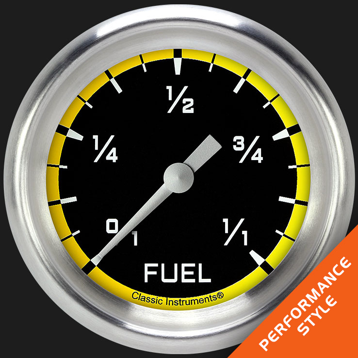 Picture of Autocross Yellow 2 5/8" Fuel Gauge
