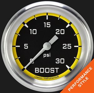Picture of Autocross Yellow 2 5/8" Boost Gauge, 30 psi