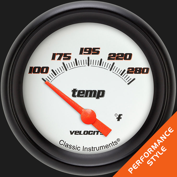 Picture of Velocity White 2 5/8" Water Temperature Gauge