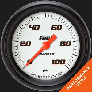 Picture of Velocity White 2 5/8" Fuel Pressure Gauge, 100 psi