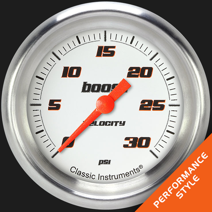 Picture of Velocity White 2 5/8" Boost Gauge, 30 psi