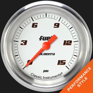 Picture of Velocity White 2 5/8" Fuel Pressure Gauge, 15 psi