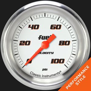 Picture of Velocity White 2 5/8" Fuel Pressure Gauge, 100 psi