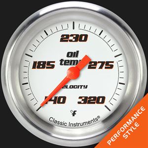 Picture of Velocity White 2 5/8" Oil Temperature Gauge