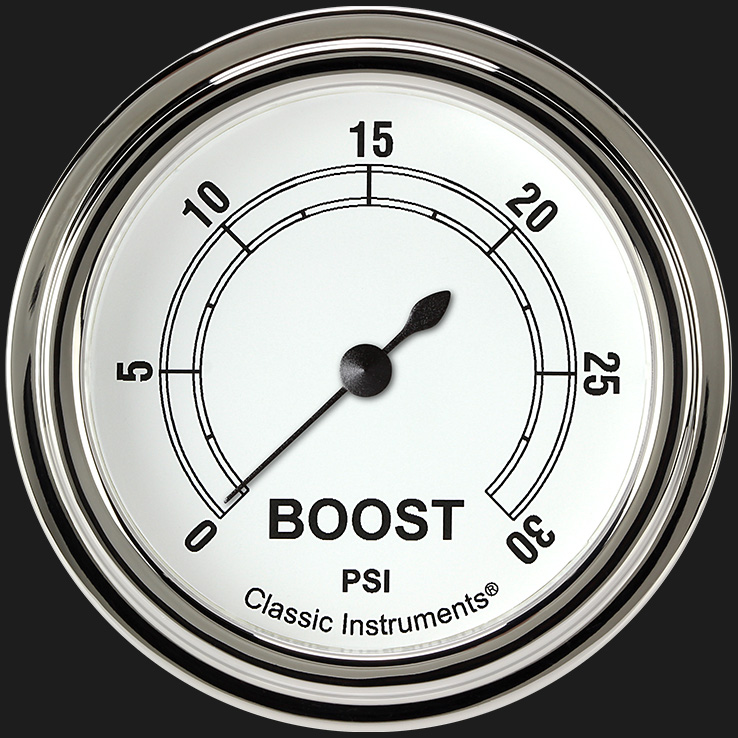 Picture of Classic White 2 5/8" Boost Gauge, 30 psi
