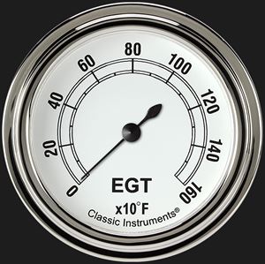 Picture of Classic White 2 5/8" Exhaust Gas Temp. Gauge