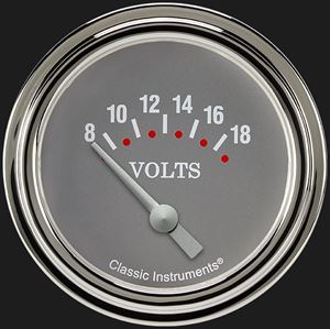 Picture of Silver Gray 2 5/8" Volt Gauge