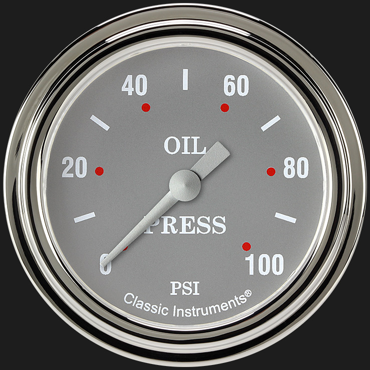 Picture of Silver Gray 2 5/8" Oil Pressure Gauge