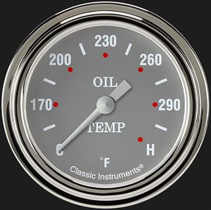 Picture of Silver Gray 2 5/8" Oil Temperature Gauge