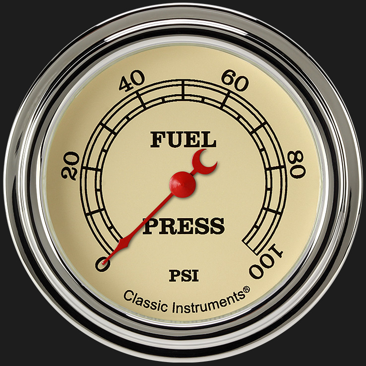 Picture of Vintage 2 5/8" Fuel Pressure Gauge, 100 psi