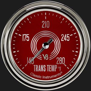 Picture of V8 Red Steelie 2 5/8" Transmission Temperature Gauge