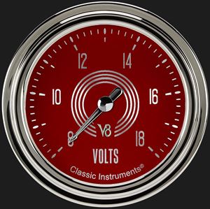 Picture of V8 Red Steelie 2 5/8" Voltage Gauge