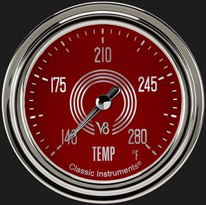 Picture of V8 Red Steelie 2 5/8" Water Temperature Gauge