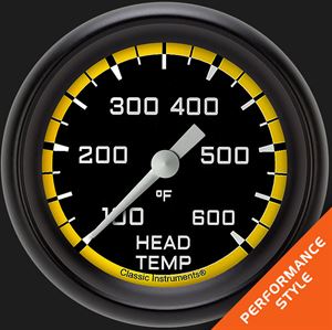 Picture of Autocross Yellow 2 5/8" Cylinder Head Temp. Gauge