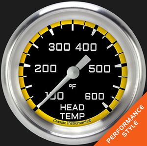Picture of Autocross Yellow 2 5/8" Cylinder Head Temp. Gauge