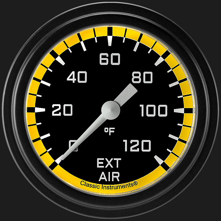 Picture of Autocross Yellow 2 5/8" Outside Air Temp. Gauge