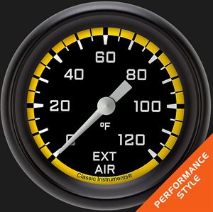 Picture of Autocross Yellow 2 5/8" Outside Air Temp. Gauge