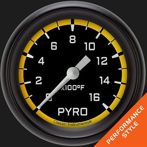 Picture of Autocross Yellow 2 5/8" Exhaust Gas Temp. Gauge