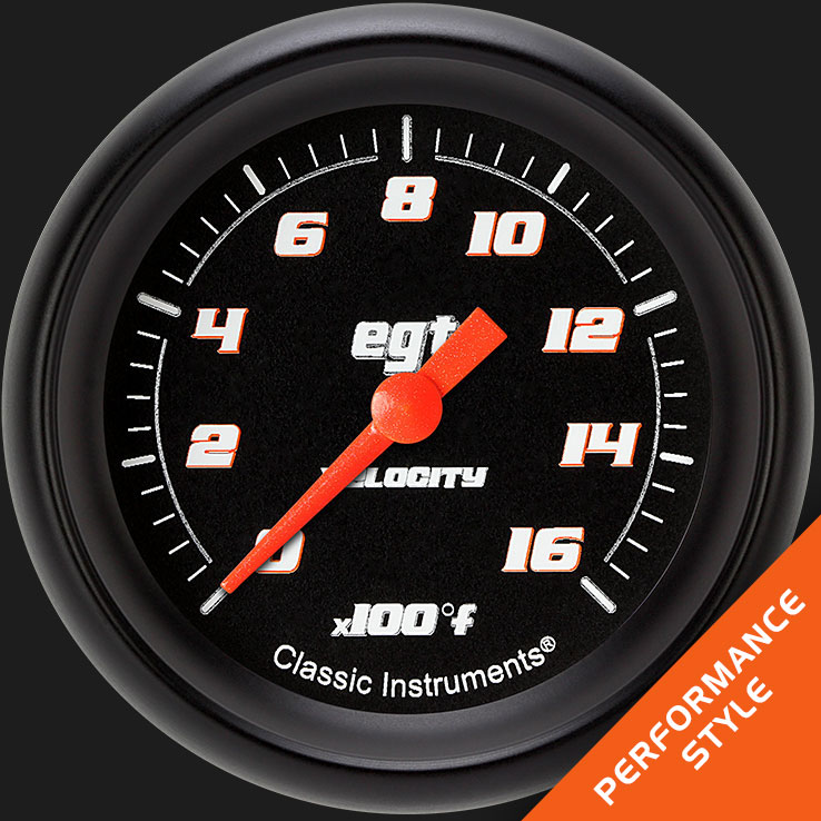 Picture of Velocity Black 2 5/8" Exhaust Gas Temp. Gauge