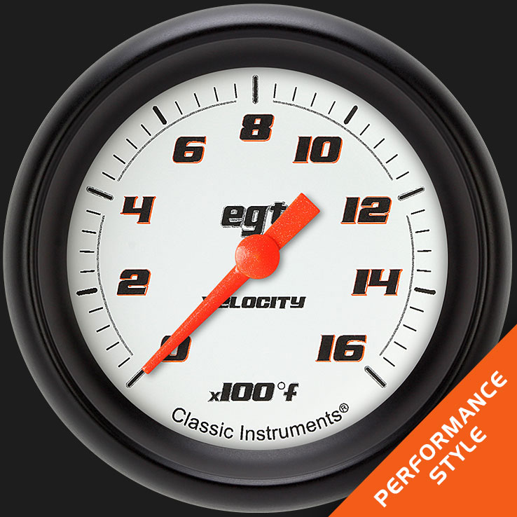 Picture of Velocity White 2 5/8" Exhaust Gas Temp. Gauge