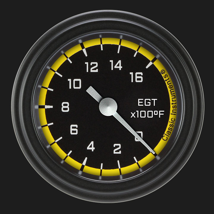 Picture of Autocross Yellow 2 1/8" Exhaust Gas Temp. Gauge