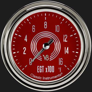 Picture of V8 Red Steelie 2 5/8" Exhaust Gas Temp. Gauge