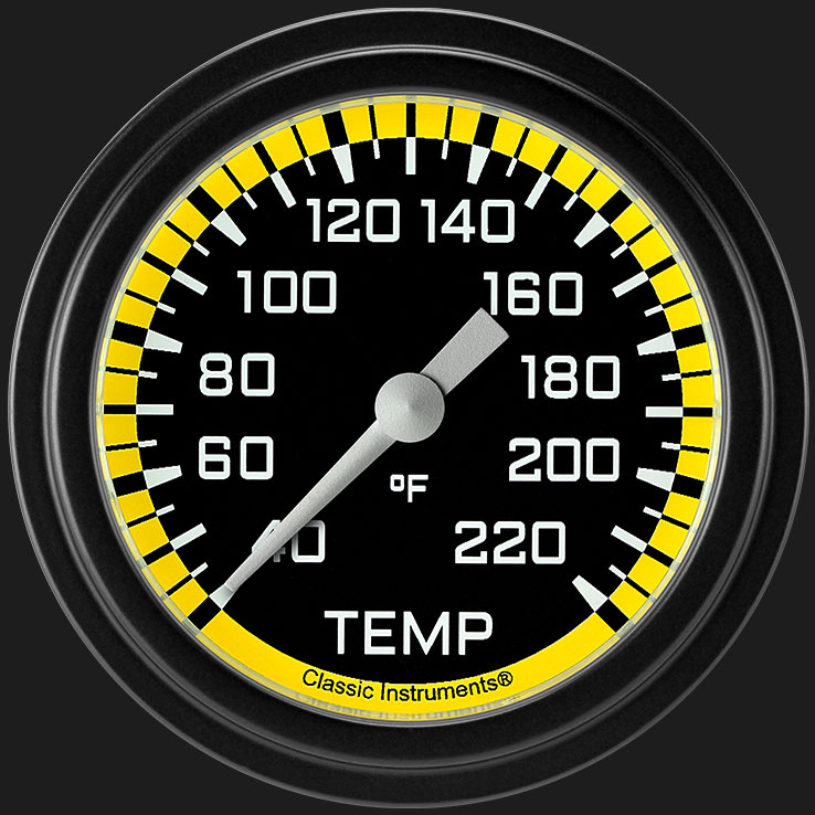 Picture of Autocross Yellow 2 5/8" Stock Eliminator Temp. Gauge