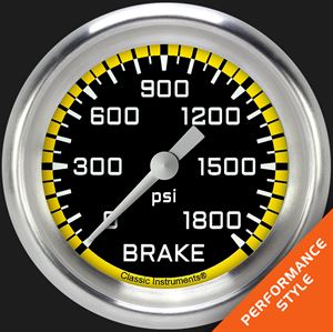 Picture of Autocross Yellow 2 5/8" Brake Pressure Gauge