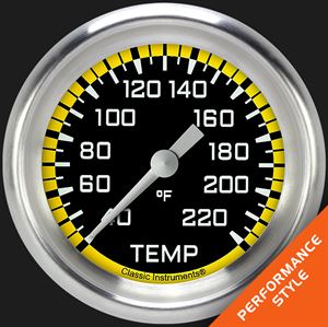 Picture of Autocross Yellow 2 5/8" Stock Eliminator Temp. Gauge