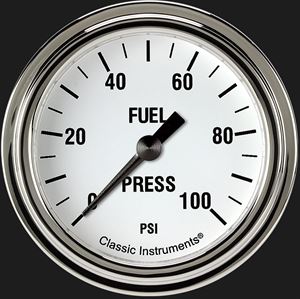 Picture of White Hot 2 5/8" Fuel Pressure Gauge, 100 psi