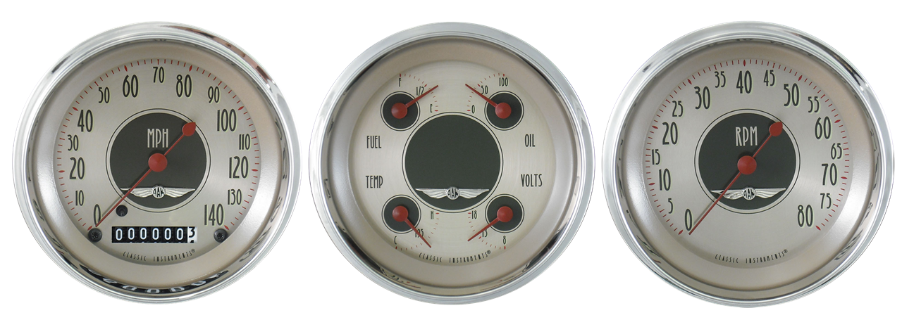 Picture of 3 3/8" Speedometer, Tach, & Quad