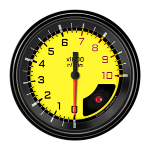 Picture of AutoCross Yellow 3 3/8" Tachometer